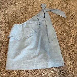 One-Shoulder Blue Top